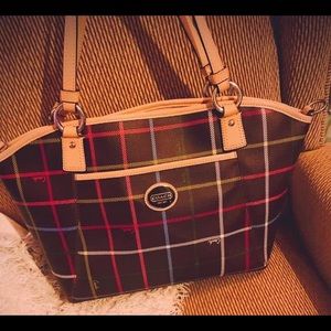 💥COACH PEYTON TATTERSALL💥 
POCKET TOTE BAG
